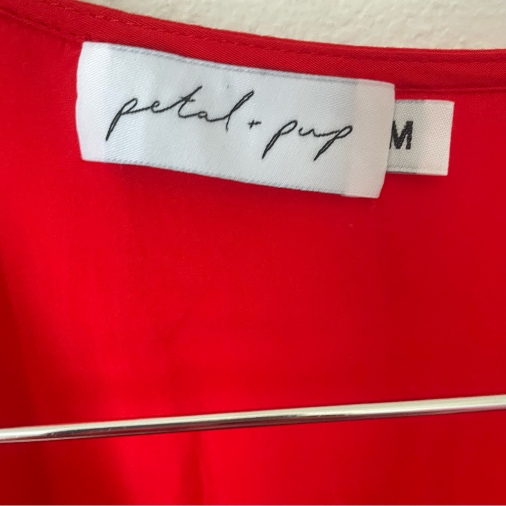 Petal + Pup Barker Tiered Midi Dress in Red Size Medium - Picture 5 of 6